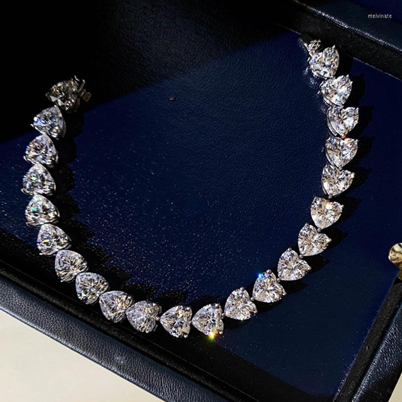 

Link Bracelets 2022 Ladies Fashion Elegant Water Drop Shape Cubic Zirconia Strand Bracelet Bangles For Women Bridal Wedding Jewelry