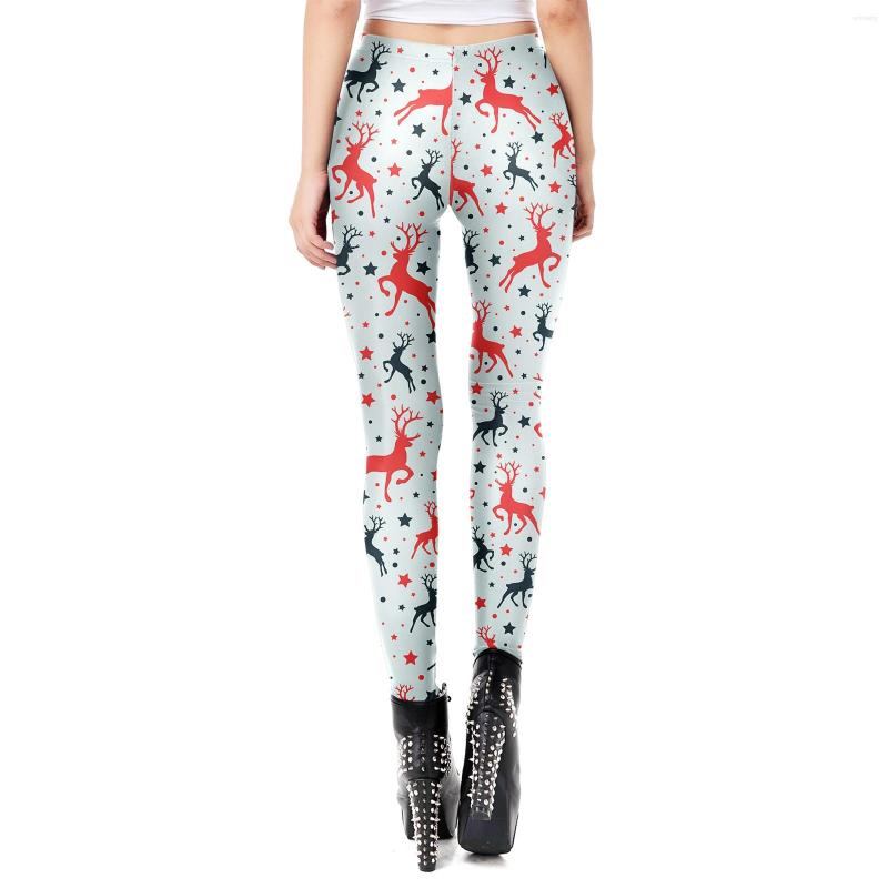

Women' Leggings Womens Christmas Print Sexy Close Fitting Casual Boot Pants, Red