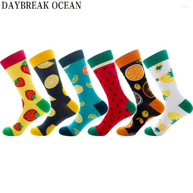 

Men's Socks Unisex Fashion Men Women Novelty Funny Fruits Combed Cotton Big Size Crew Manufacturer Wholesale, Orange