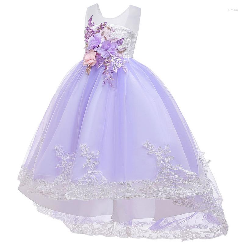 

Girl Dresses Flower Girl's Wedding Party And Ground Tail Long Boy Dance Performance Jacquard, Picture shown