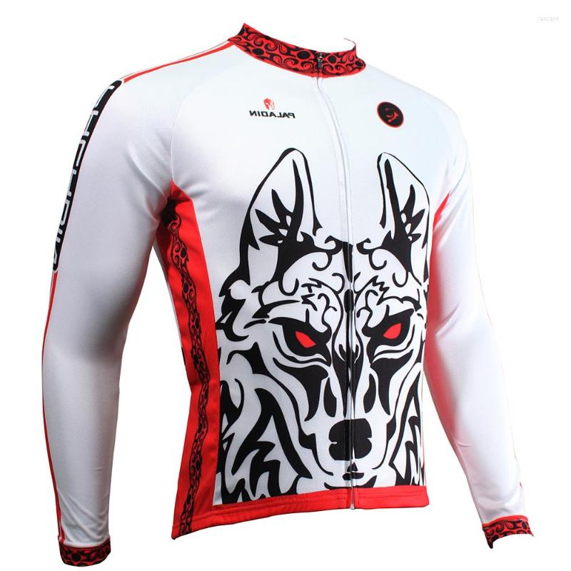 

Racing Jackets ILPALADINO Wolf Pattern Mens Full Zipper Long Sleeve Cycling Clothing Jerseys Breathable Men Spring Autumn Wear, Picture shown