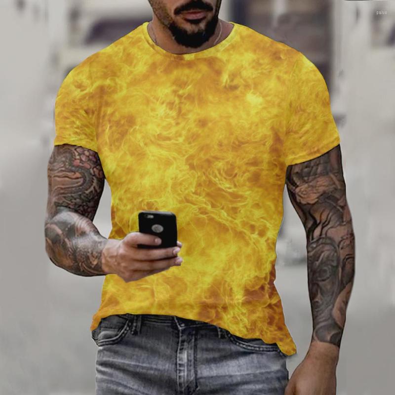 

Men's T Shirts 2022 Men's Clothing Summer Oversize T-shirts 3D Printer Colored Flame Man Short Sleeve T-shirt O-Neck Funny, Ttlw0419lj