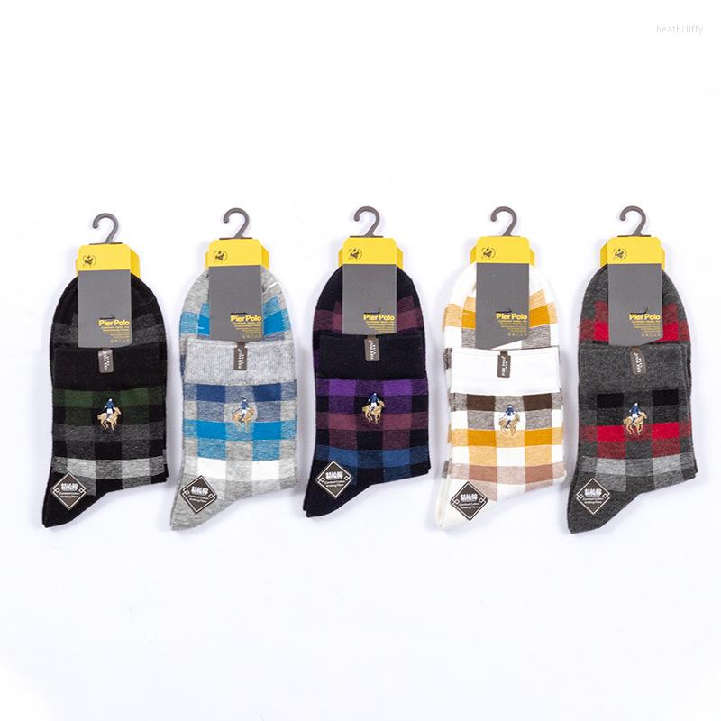 

Men's Socks PIER POLO Men Brand Dress 5Pairs/lot Happy Cotton Fashion Embroidery Winter Manufacturer Wholesale, 111