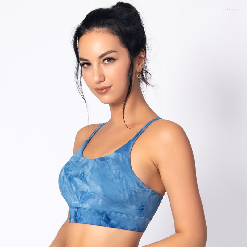 

Active Shorts Breathable Sports Bra Shockproof Crop Top Anti-sweat Fitness Women Seamless Yoga Push Up Sport Gym Workout, Blue