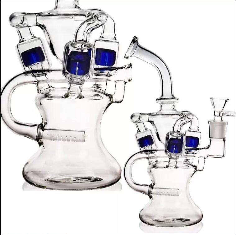 

Recycler Oil Rigs Glasses Water Bongs Hookahs Smoke Pipes Dab Waterpipes Heady Glass Bong Shisha Chicha With 14mm banger