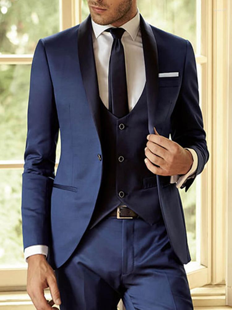 

Men's Suits Latest Coat Pant Designs Navy Blue Men Suit Slim Fit 3 Piece Groom Shawl Lapel Tuxedo Custom Party Blazer Terno Masculino, Pink