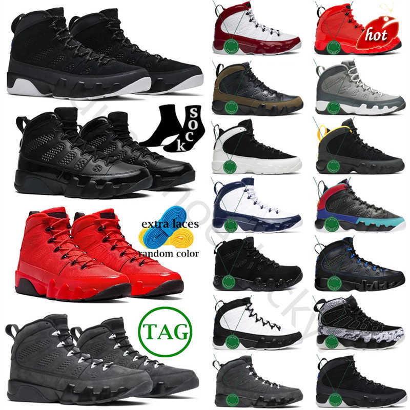 

OG 9 9S Men Dark Charcoal Basketball Shoes Bred University Gold Racer Blue Chile Gym Fire Red UNC Particle Cool Grey Statue, Shoes box