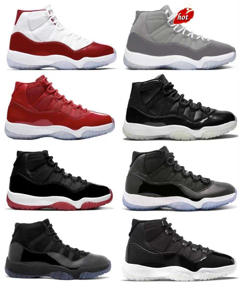

OG 2022 Authentic 11 Cherry White Varsity Red Shoes 11S Cool Grey Concord 45 Space Jam Bred 72-10 Gamma Cap and Gown Men Women