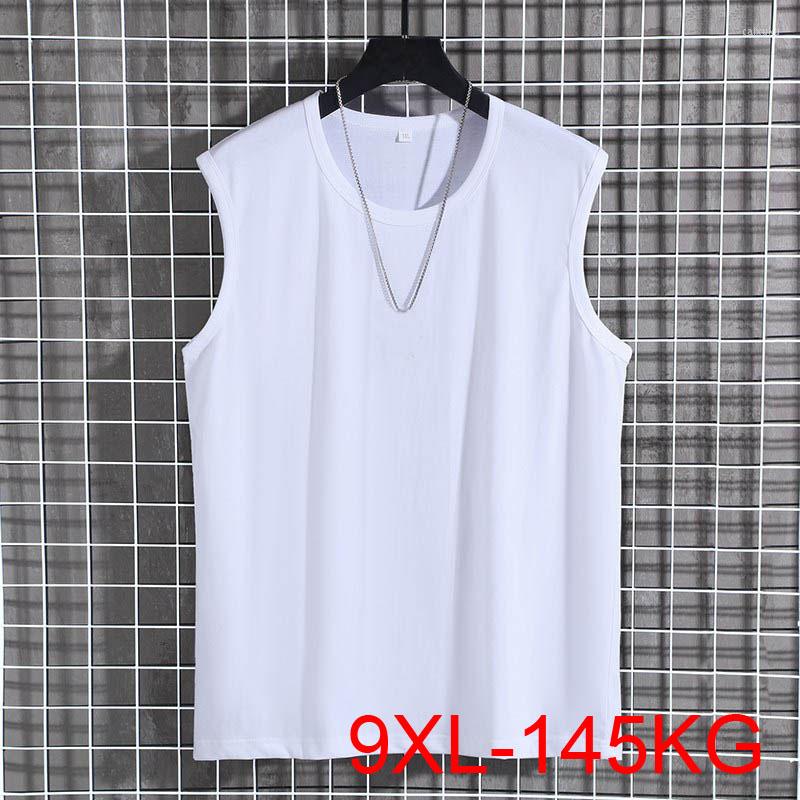 

Men's Tank Tops 145Kg Summer Sports Cotton Sleeveless T-shirt Bust 145cm Large Size Round Neck Loose Shirt 5XL 6XL 7XL  9XL, Gray