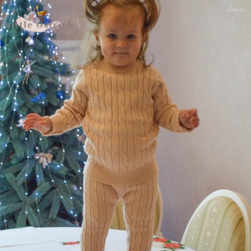 

Clothing Sets Born Baby Girl Boy Knitted Clothes Set Sweater Pant 2PCS Cotton Infant Toddler Spring Autumn Winter Outfit 0-2Y, Blue2