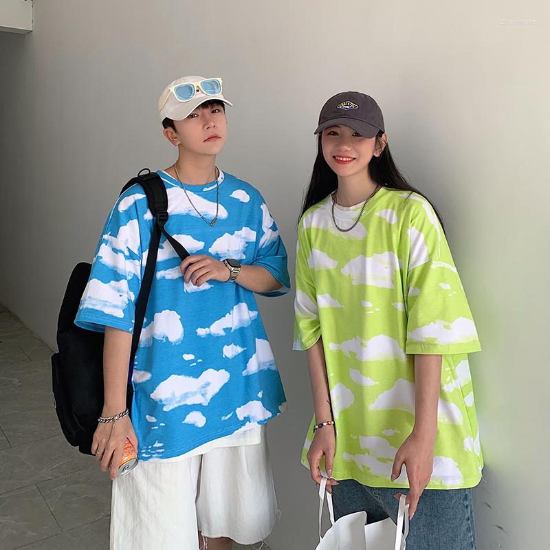 

Men' T Shirts US Size Summer Cotton Cloud T-shirt Men Fashion Printing Casual Shirt Streetwear Korean Loose Couple Short-sleeve Tee Tops