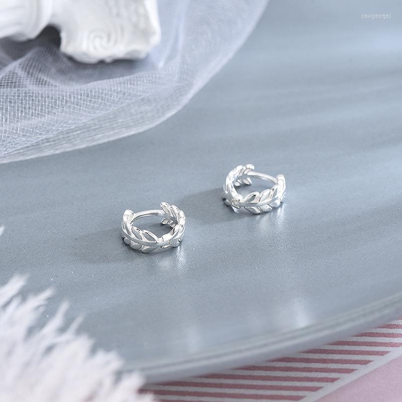 

Hoop Earrings S925 Sterling Silver Women's Small Fresh Leaf Sweet Temperament Ear Clips