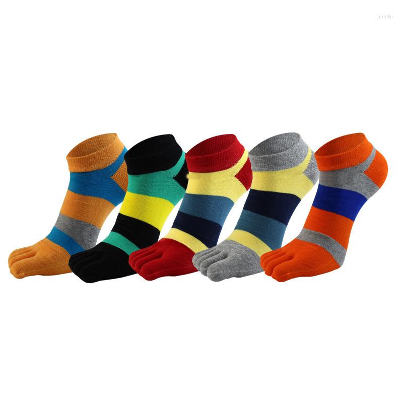

Men's Socks 5 Colors Soft Fashion Toe Men Top Quality Cotton Breathable Five Finger Ankle Sock Hombre 2022 Mens Gifts, Multicolor