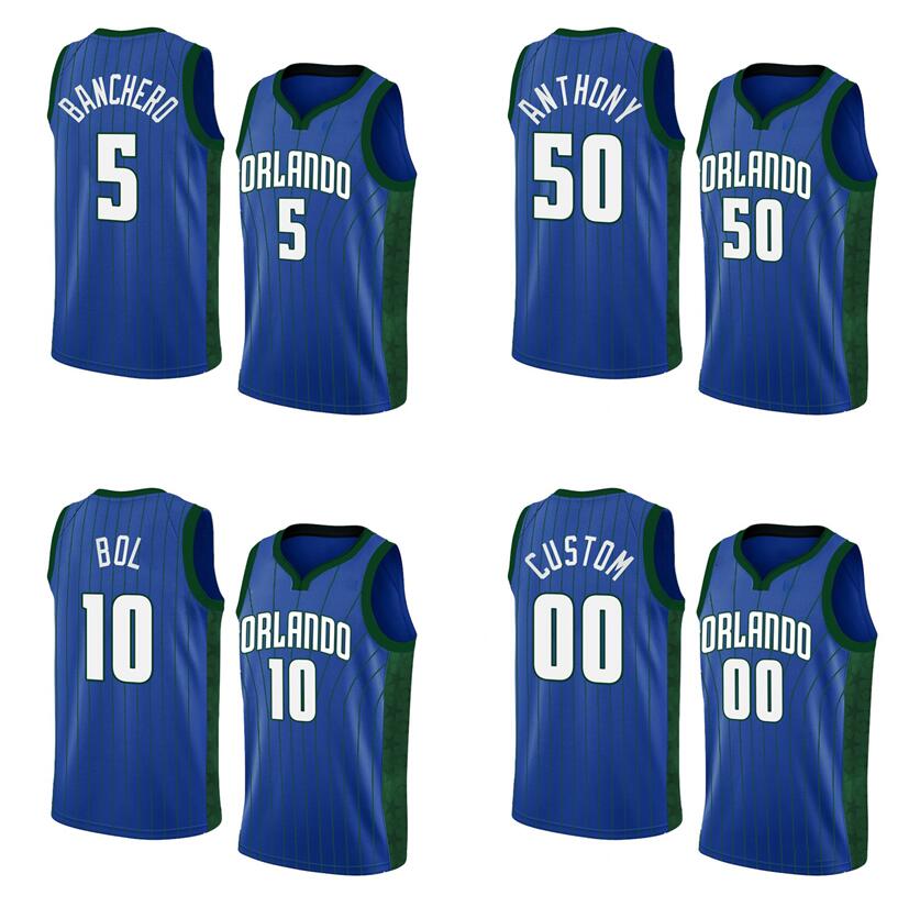 

Basketball jerseys Paolo Banchero Cole Anthony Franz Wagner Markelle Fultz 2022-23 season black blue city versions Men Women Youth jersey, With logo