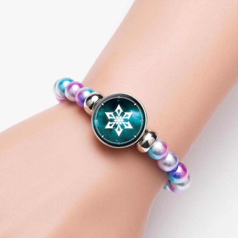 

Link Bracelets Fashion Genshin Impact Game Cosplay Prop Eye Of God Water Wind Thunder Fire Rock Beaded Bracelet Jewelry