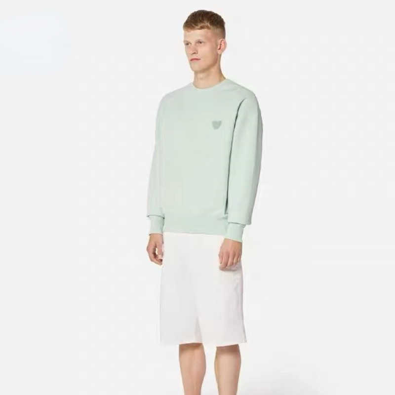 

Designer sweatshirt fashion love pure cotton pullover sweater round neck simple long sleeved tshirt men women, Light green