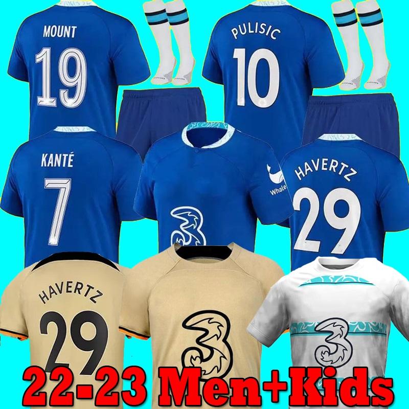 

CFC MOUNT soccer jerseys LUKAKU PULISIC ZIYECH KANTE WERNER CHILWELL JORGINHO 2022 2023 HAVERTZ football shirt 22 23 home AWAY men kids S-4X, Away+patch