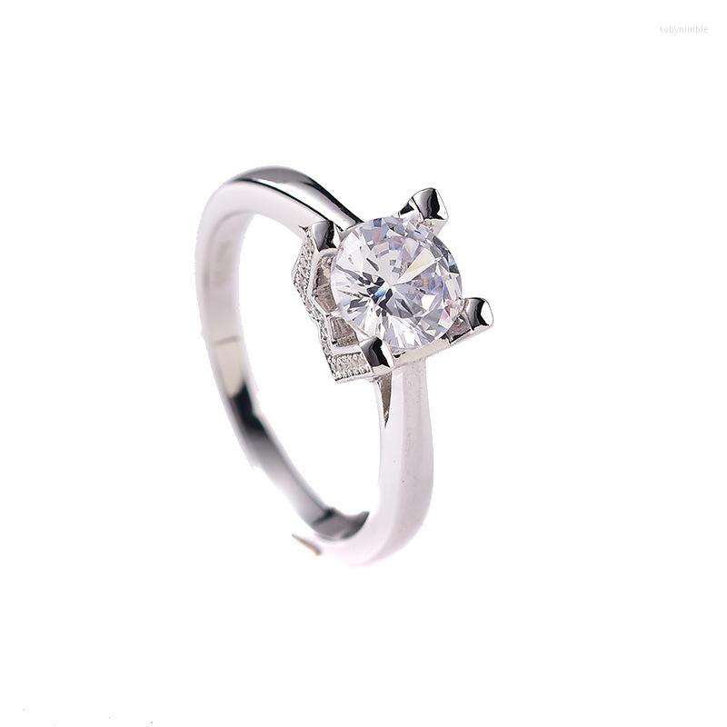 

Cluster Rings S925 Sterling Silver Moissanite Ring WH Letter Engagement Female Vintage 1ct White D Color Fine Jewelry BIrthday Party Gift