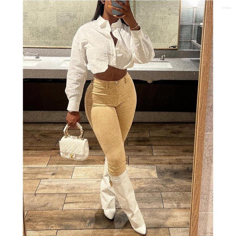 

Women' Blouses 2022 Lady Temperament Solid Color Fashion Commuter Multicolor Shirt, Khaki