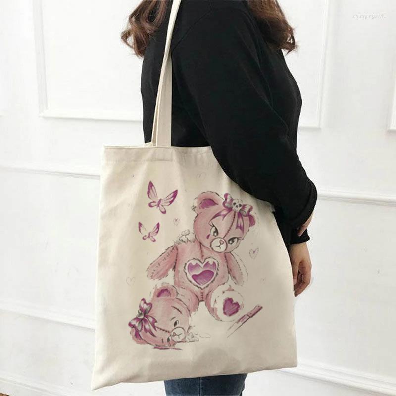 

Shopping Bags Women's Bag Cartoon Sweet Printing Casual Yuansu Kawaii Canvas Girl's Handbag Tote Shoulder Bag., 26