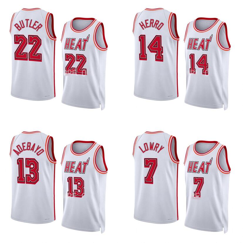 

Basketball jerseys Jimmy Butler Tyler Herro Kyle Lowry Bam Adebayo Victor Oladipo 2022-23 season white red city versions Men Women Youth jersey, With logo