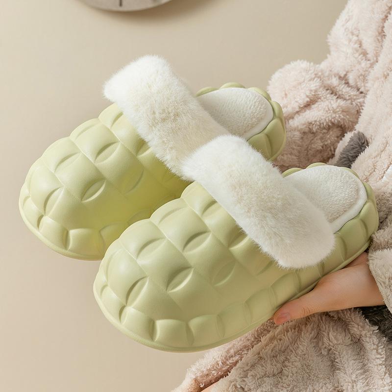 

Slippers 2023 Home Men Winter Warm Plush Waterproof Slides Women Comfortable Flats Unisex Indoor Non-slip Cotton Shoes Eu 36-45