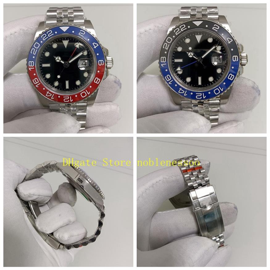 

2 Color Real Po BP Factory Watch Men's 40mm Ceramic Basel World 126710blro 126710 Red Blue Bezel Black Dial Jubilee Bracel308U, 02