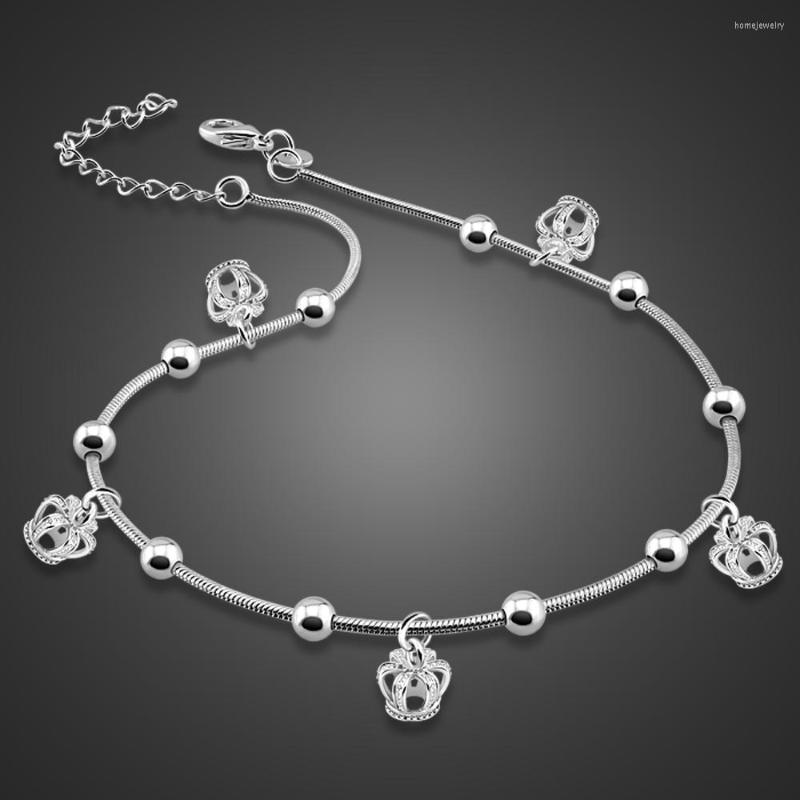 

Anklets Summer Fashion Crown For Women Foot Jewelry 925 Sterling Silver Feet Chain Friendship Gifts Leg Bracelets