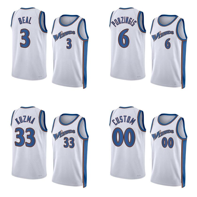 

Basketball jerseys Bradley Beal Kristaps Porzingis Kyle Kuzma 2022-23 season white city versions Men Women Youth jersey, With logo