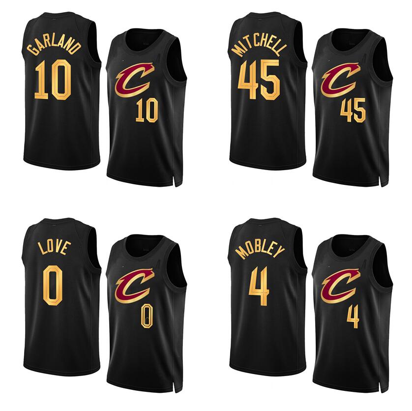 

Basketball jerseys Donovan Mitchell arius Garland Jarrett Allen Evan Mobley Kevin Love 2022-23 season black city versions Men Women Youth jersey, With logo