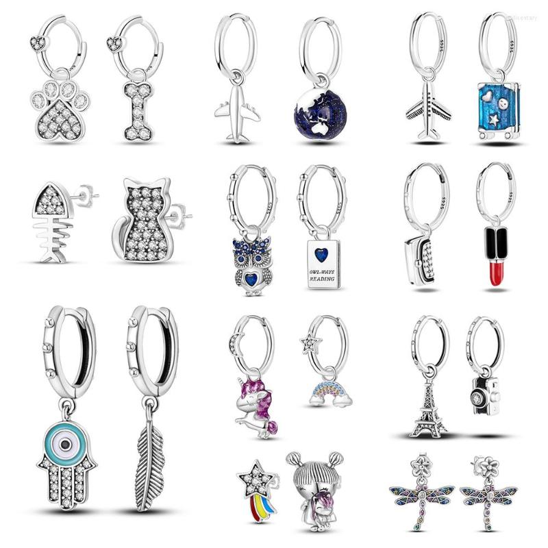 

Hoop Earrings 925 Sterling Silver Natural Crystal Small Flower For Women Wedding Birthday Fashion Jewelry Gift