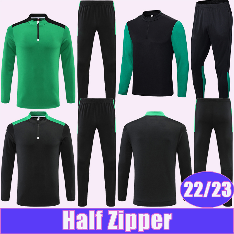 

22 23 JOAQUIN FEKIR B.IGLESIAS Training Wear Kit Suit Soccer Jerseys JUANMI CANALES TELLO PEZZELLA Half Zip Tracksuit Football Shirts, C1116g628 22 23 half zipper green