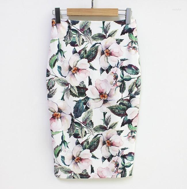 

Skirts 2022 Fashion Women Floral Printed Casual Pencil Skirt Summer High Waist Bodycon Mini