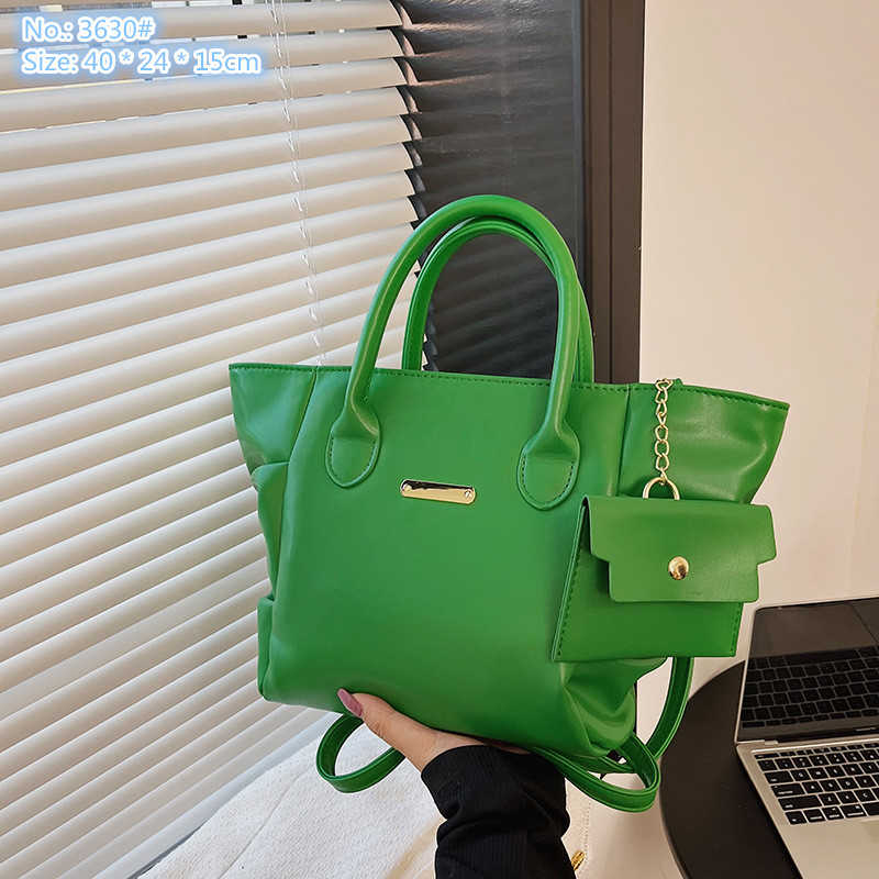 

Wholesale ladies shoulder bag 7 colors elegant solid color leather coin purse simple Joker gold fashion backpack large capacity two-piece western style handbag