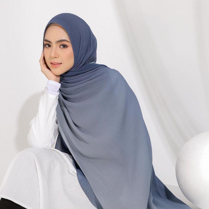 

Ethnic Clothing Women Bubble Plain Scarf Wrap Gradient Color With Gold Thread Shawls Headband Hijabs Scarves