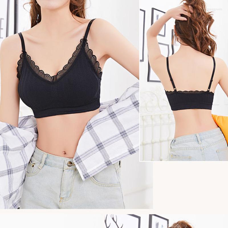 

Women's Tanks Women Sexy Slim Sling Crop Tops Female Lace Underwear Tank Strap Adjustable Camisole Street Woman Sports Summer, Black