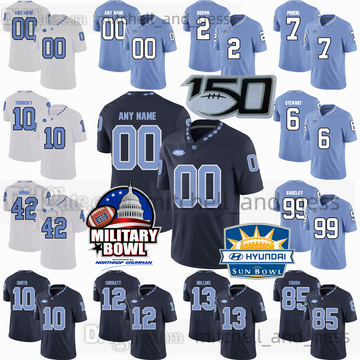 

Custom S-6XL NCAA Football Jersey North Carolina Tar Heels 10 Drake Maye 16 Russell Tabor 4 Caleb Hood 26 D.J. Jones 13 Tylee Craft 86 Thomas Flynn men Youth women, Youth patch please message