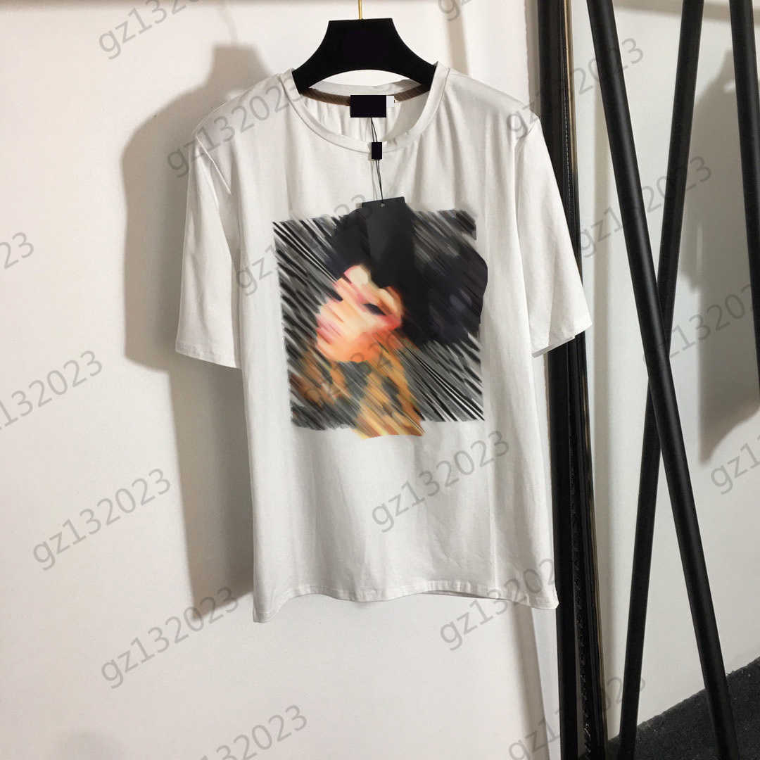 

Womens Clothes T-shirts Earrings Beauty Fashion Letter Print Casual T-shirt Round Neck Short Sleeves Loose Tees Luxury Brand Women Clothes 2 Colors, 10