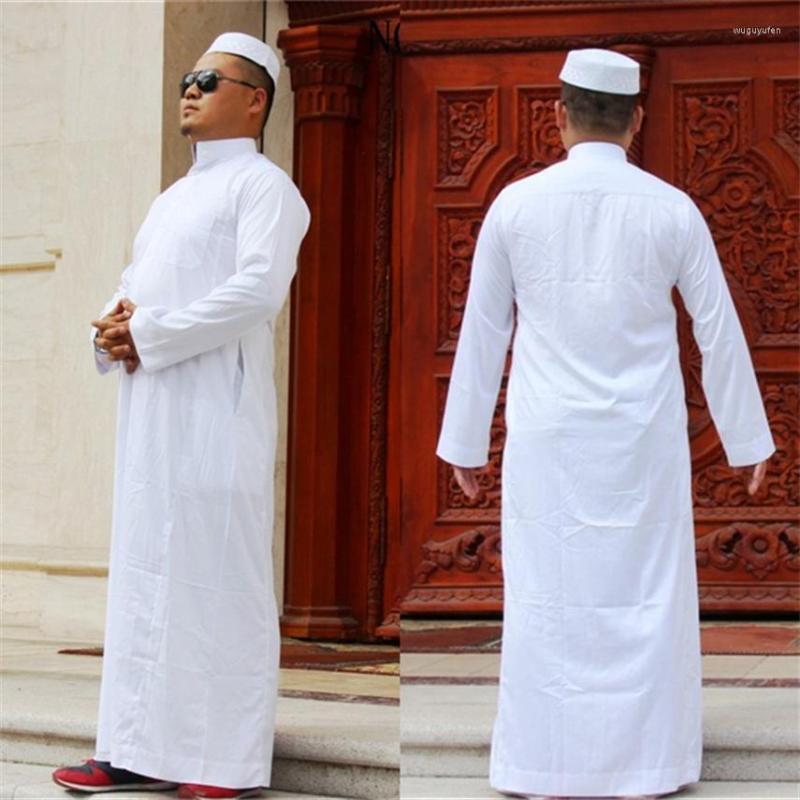 

Ethnic Clothing Islamic For Men Muslim Fashion Jubba Thobe White Karftan Prayer Casual Long Sleeve Robes Eid Mubarak Abaya Dress