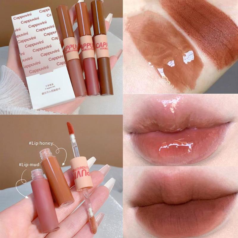 

Lip Gloss 3pcs Matte Water Glossy 2-color Colour Double-headed Tint Lasting Comfort Lips Makeup Cosmetics TSLM1