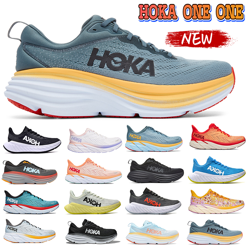 

2023 Hoka One One Bondi 8 Running Shoes mens sneaker Hokas Shoe Triple black White Goblin Blue Lilac Marble Designer Men Women Sports Sneakers Trainers, #1- lilac marble
