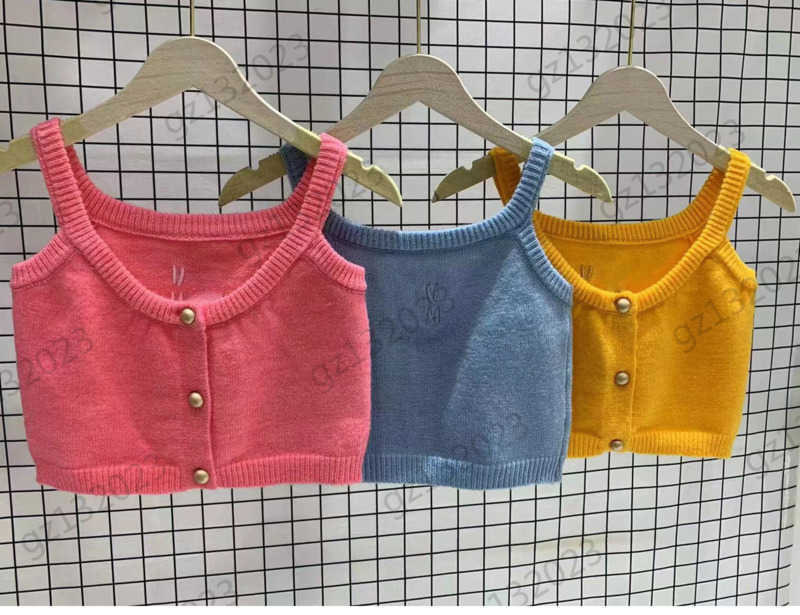 

Womens Tanks Camis Letter Embroidery Button Sleeveless Knit Vest Threaded Edge Tight Halter Vests Tee Fashion Designer Women Clothes 3 Colors 1970, 8 black
