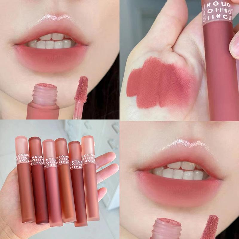 

Lip Gloss 6 Colors Nude Liquid Lipsticks Matte Velvet Waterproof Long Lasting Women Red Tint Non-stick Lipstick Cosmetics