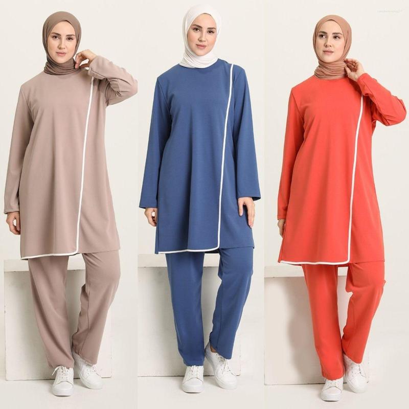 

Ethnic Clothing Stripe Detailed Crepe Set Buttoned Long Sleeve Seasonal Winter Women Muslim Fashion Hijab Turkey Istanbul Islamic Dubai