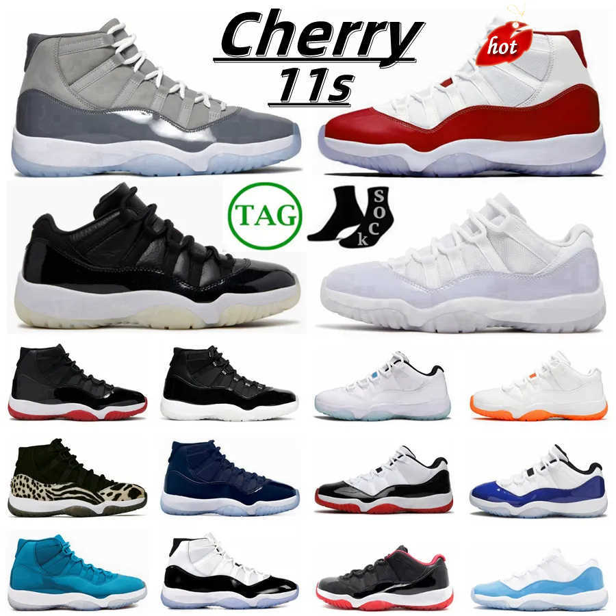 

OG Jumpman 11 11s Men Basketball Shoes Cherry Cool Grey Midnight Navy Jubilee 25th Anniversary Concord Bred Low 72-10 Legend, 15