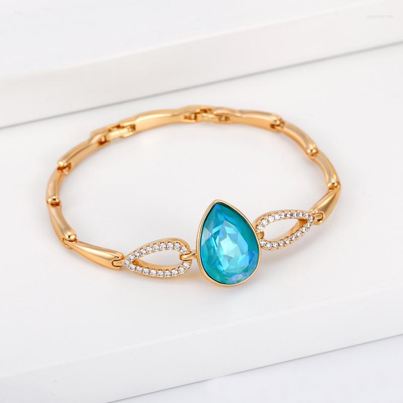 

Charm Bracelets 11.11 Women Bracelet Luxury Round Chain Jewellery Made With Austrian Crystal For Girls Wedding Party Christmas Bijoux Gift