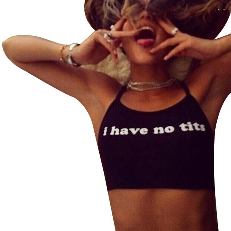 

Women' Tanks Summer Funny Letter Black Cropped Clothes Halter Neck Bra Crop Top Female Sleeveless Slim Fit Casual Women' Wrapped Chest