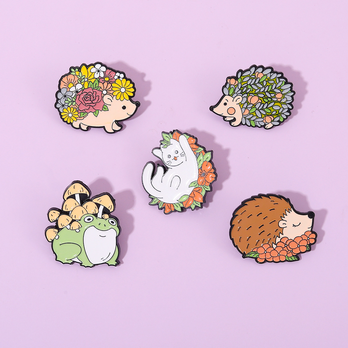 

Cute Brooches Pin for Women Kids Fahsion Jewelry Hedgehog Cat Animal Shirt Coat Dress Denim Bag Decor Metal Enamel Pin
