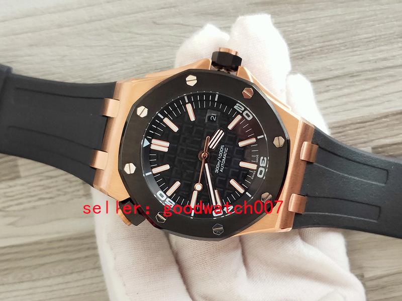 

Selling Mens Watches black Rubber Strap rosd gold Top 42mm 15340 15340OR.OO.D002CA.01 Mens The dial Sport mechanical Automatic