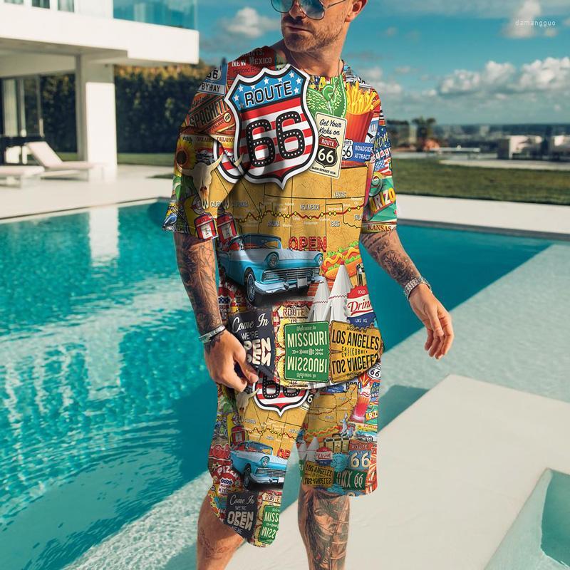 

Men's Tracksuits Men's American Highway 66 Gift Boyfriend The Development Of United States T-shirts Male Has A Long Culture Short, Dq52